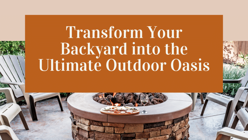 Transform your backyard into the ultimate outdoor oasis with a cozy firepit and elegant seating arrangement.