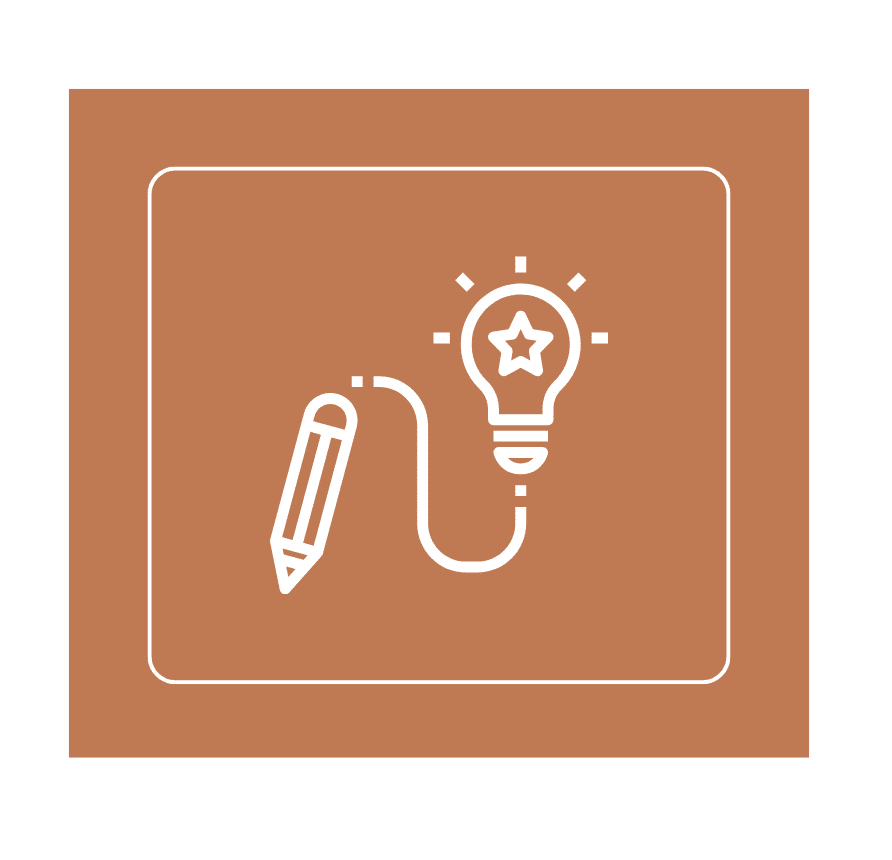 Icon of a pencil and lightbulb symbolizing low-maintenance design inspiration