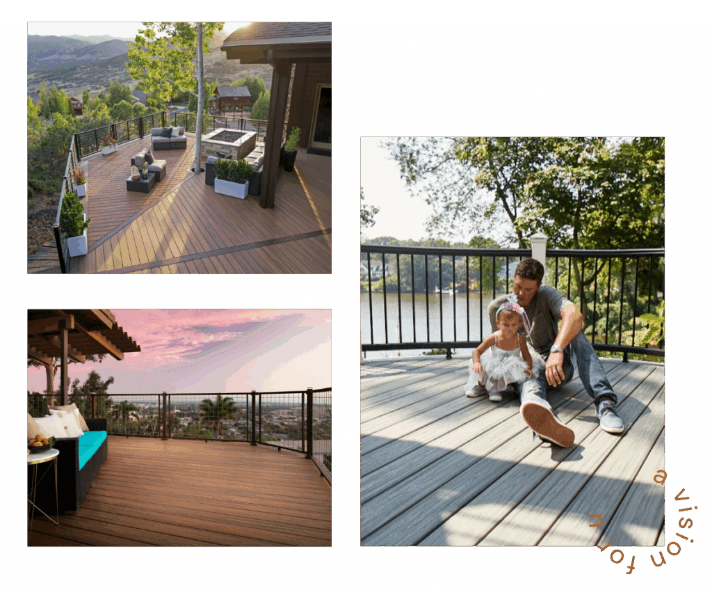 how much does a deck cost for low-maintenance decks with modern railing, sunset views, and a father with daughter enjoying the space