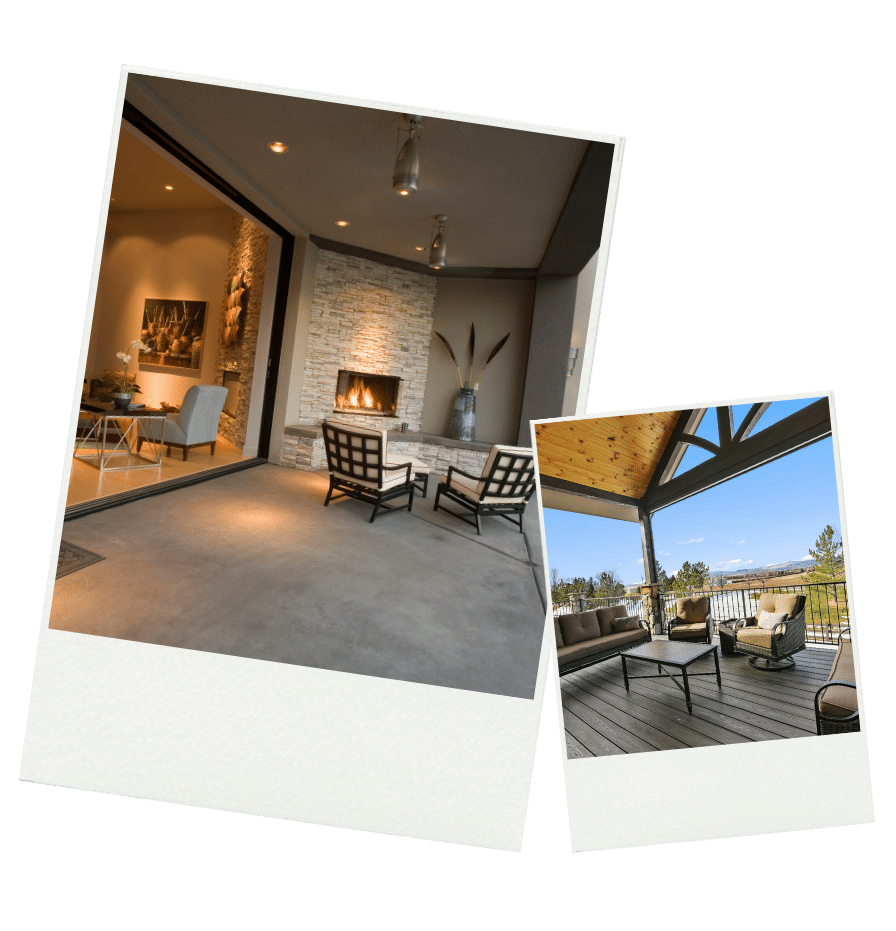 Fall gameday patio ideas with outdoor fireplace and lounge seating for cooler Texas evenings