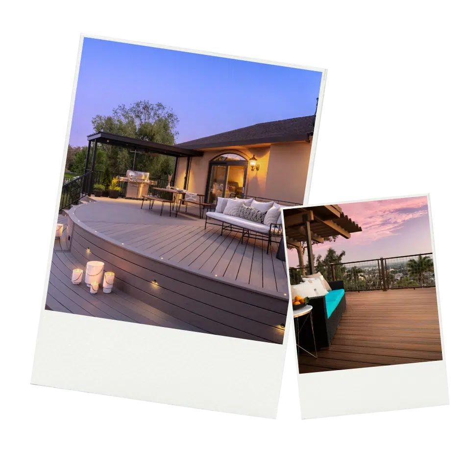 Fall gameday patio ideas using TREX decking and sleek furniture for a durable, stylish base