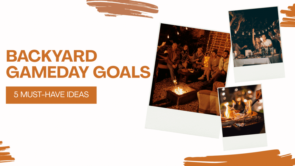 Fall gameday patio ideas featuring backyard gatherings with fire pits, lights, and game day fun